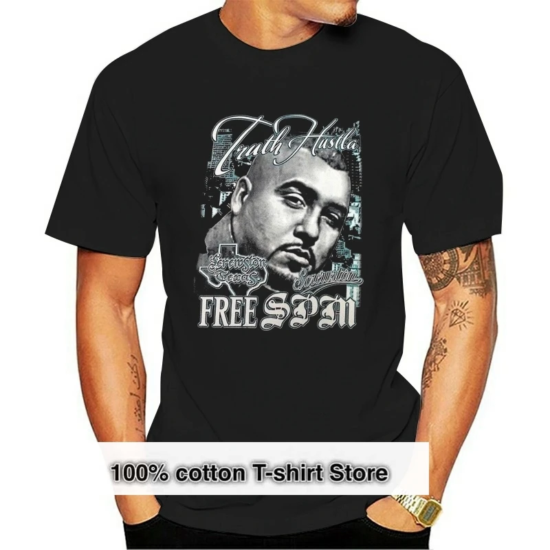 Truth Hustla Free SPM Screwston Black Rap Shirt M XL 3XL SUC Piranha Records