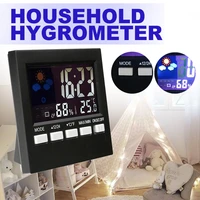 1pc portable mini digital lcd indoor temperature sensor thermometer hygrometer gauge multi functional alarm clock