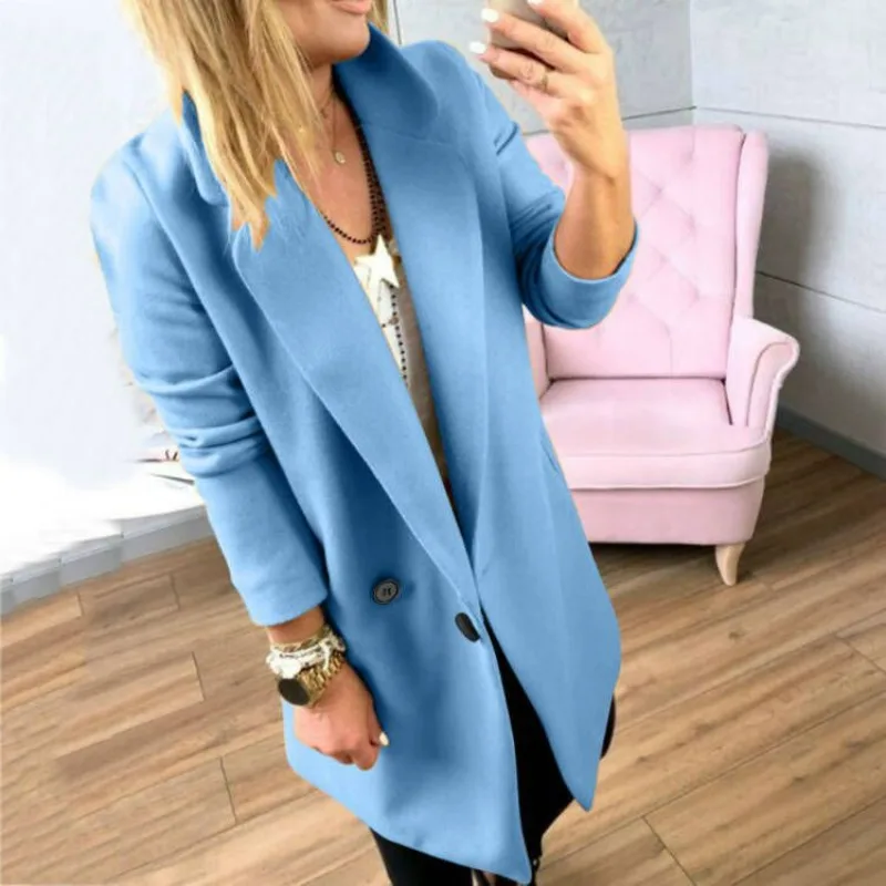 

Women Double-sided Woolen Coat Autumn and Winter 2023 Womens Solid Color Woolen Coat Windbreaker