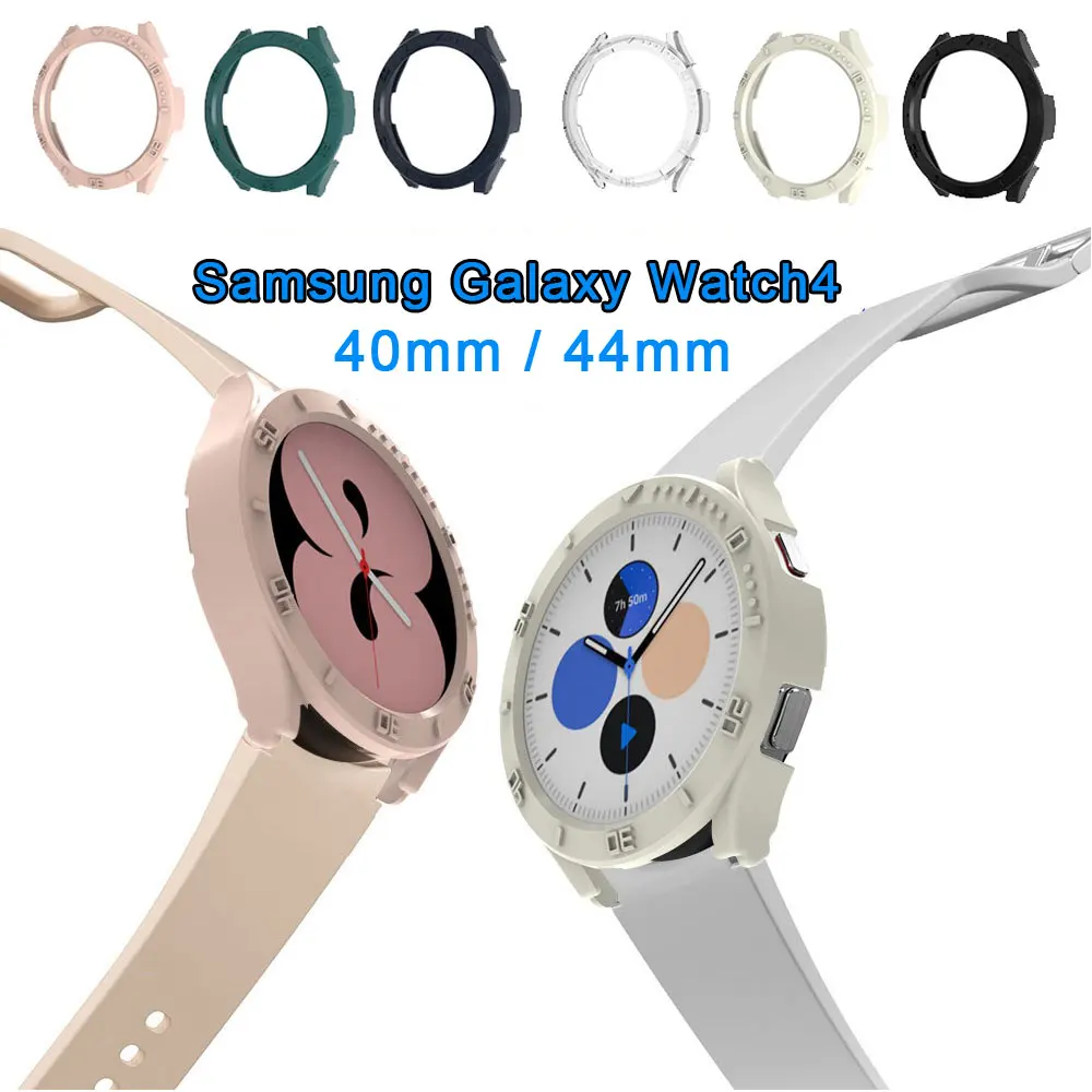 

Protective Case For Samsung Galaxy Watch4 40mm 44mm Smartwatch Screen Bumper Frame Watch Cover Hard PC Case With Scale