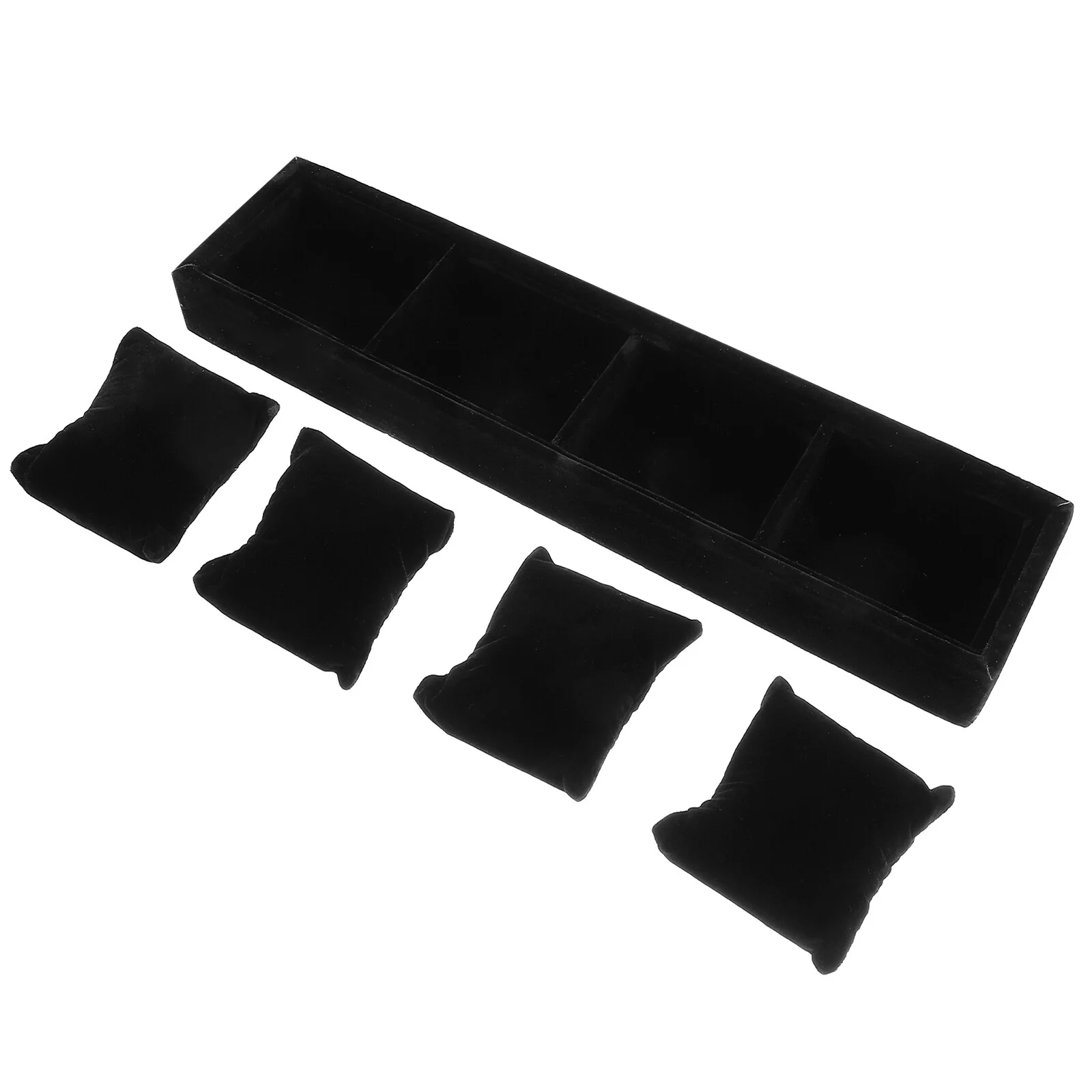 

Showcase Watch Black Bracelet Jewelry Organizer Desktop Decorative Tray Holder Black