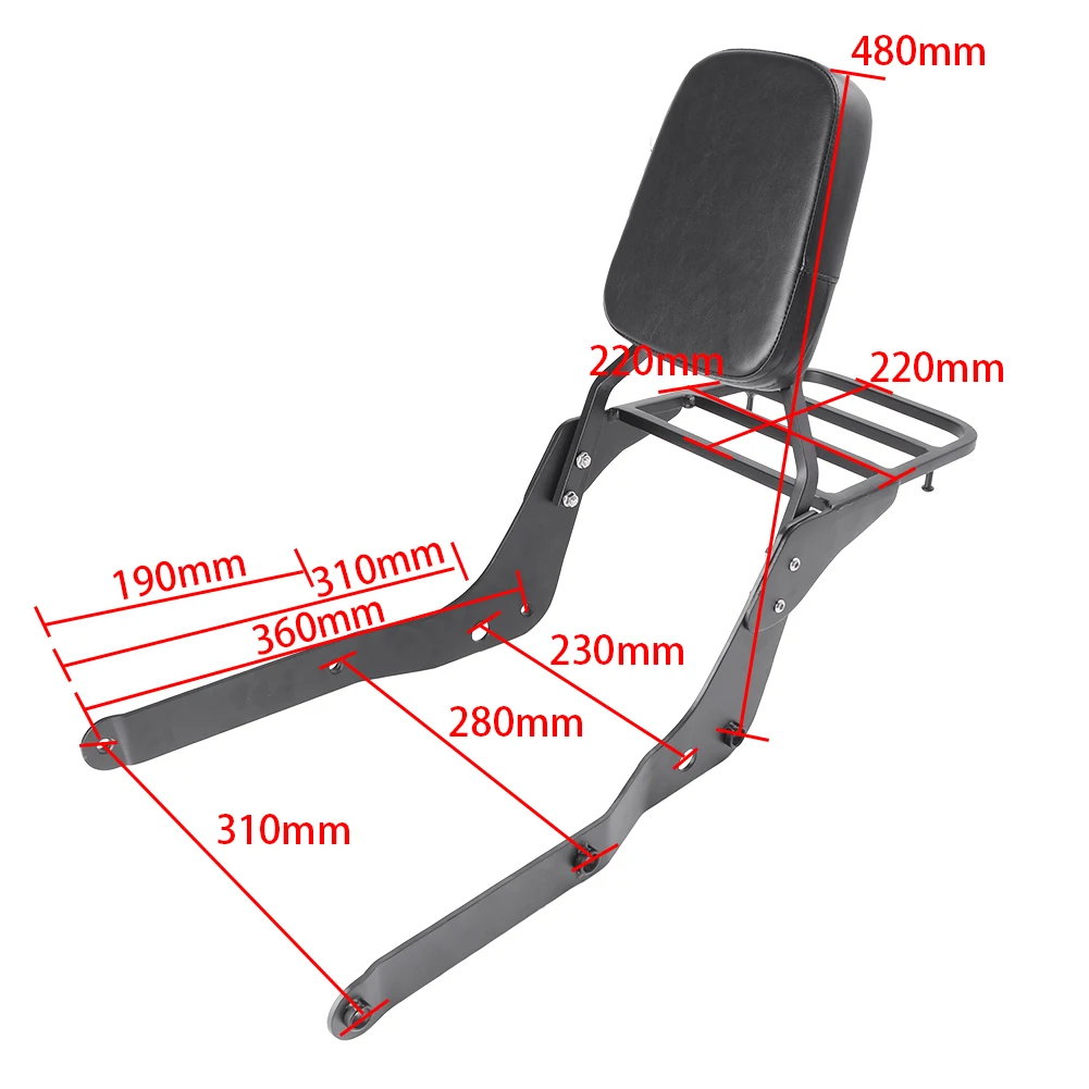 Съемная спинка для мотоцикла с багажником Honda Shadow Aero 750 2004 2005 2006 2007 2008 2009 2010 2011 2012