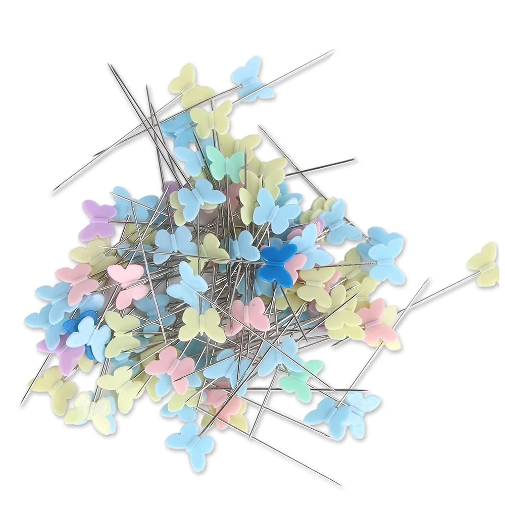 

200 Pcs 2 Inch Sewing Pins Flat Head Straight Pins Butterfly Head Sewing Pins for DIY Projects Dressmaker