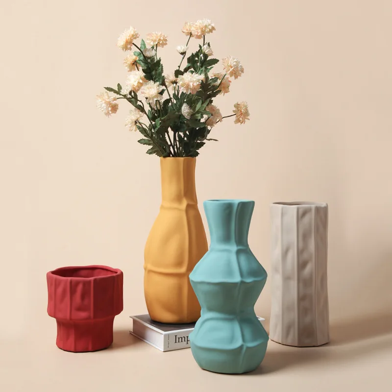 

Home Decoration Ceramic Vase Living Room Flower Vase for Home Decor Ornament 210628-09