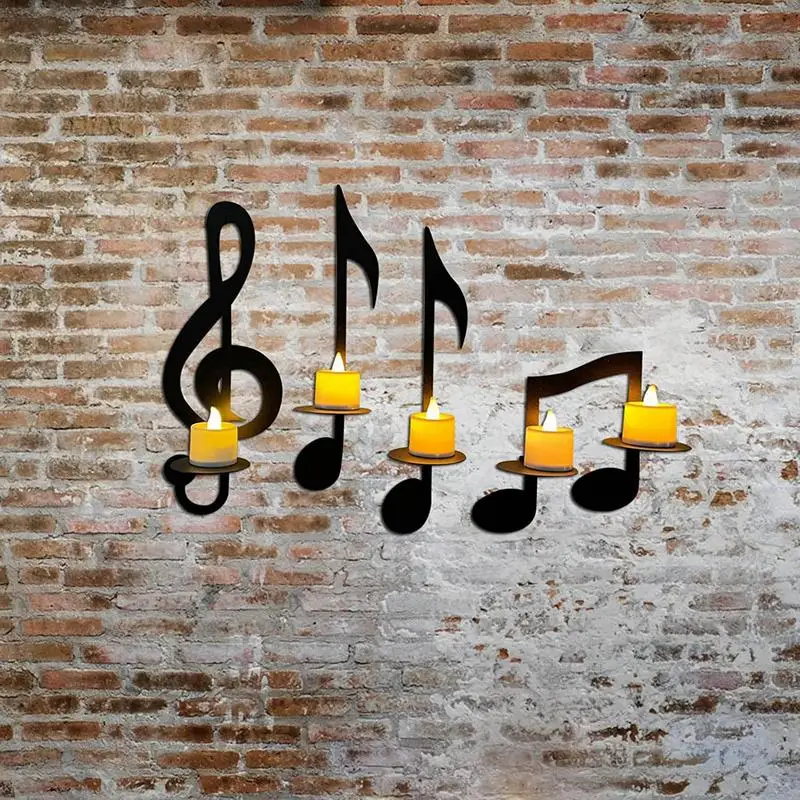 

Подсвечник Music Note 4 шт., железная подсвечник, искусственный музыкальный символ, Декор для дома и офиса