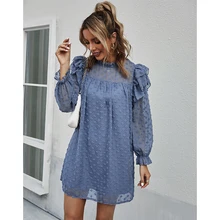 Novo vintage totem flor impressão tribunal mini vestido femme manga longa quimono vestido chique casual vestidos elásticos (1)
