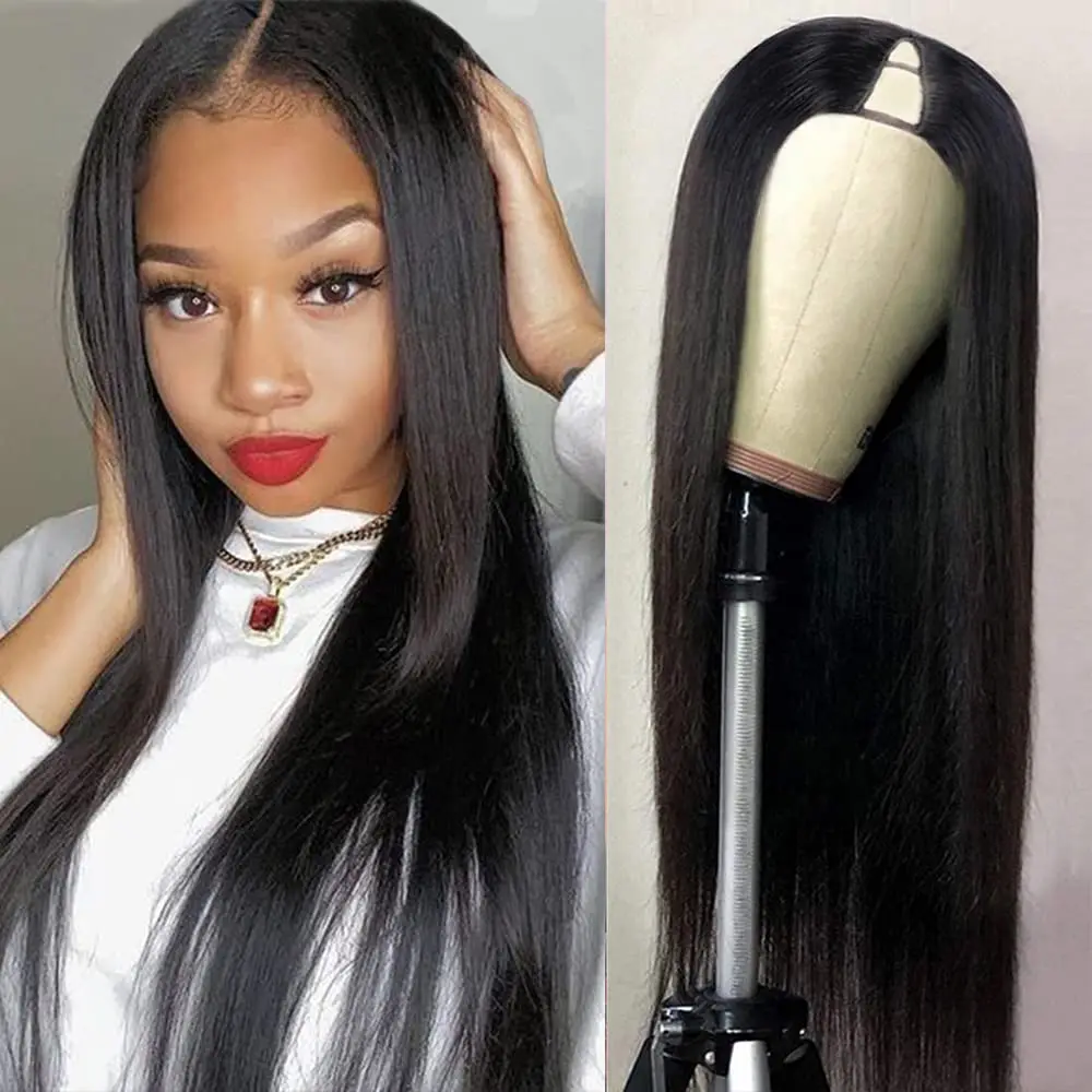 

Straight V U Part Wig Human Hair Brazilian Hair Wigs For Black Women V Shape U Part Wig Glueless Wig No Leave Out Wigs On Sale