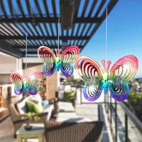 3d butterfly wind spinner love rotating wind chime butterflies reflective scarer hanging ornament garden balcony decorations