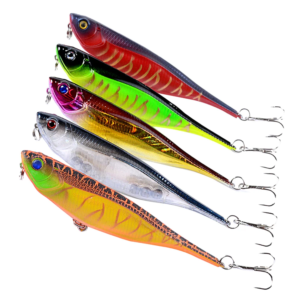 

5 Pcs Black Fish Baits Artificial Fishing Life-like Swimbaits Lures Painted Hard
