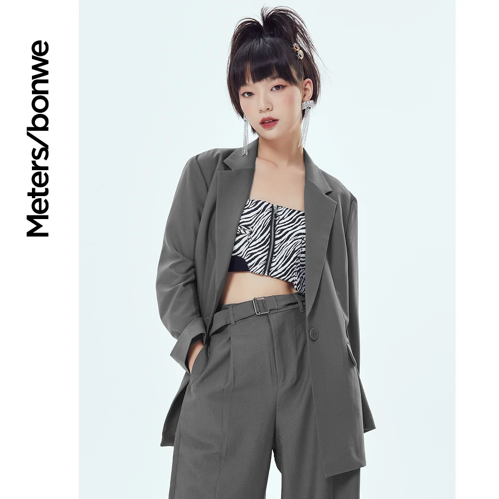 Metersbonw Blazer Women Spring New Female Basic Suit Jacket Long Sleeve Blazers Woman Coat Casual Office Ladies Blazer Brand