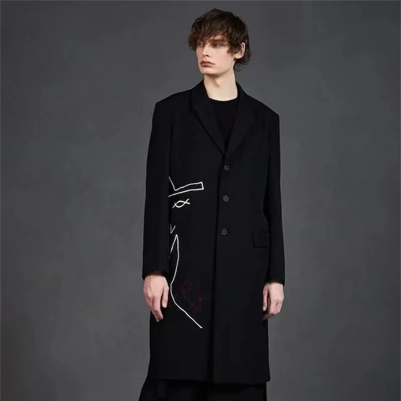 

Ветровка Yohji Yamamoto Мужская и женская, модная повседневная Свободная куртка с вышивкой Рие миядзава, весна-осень