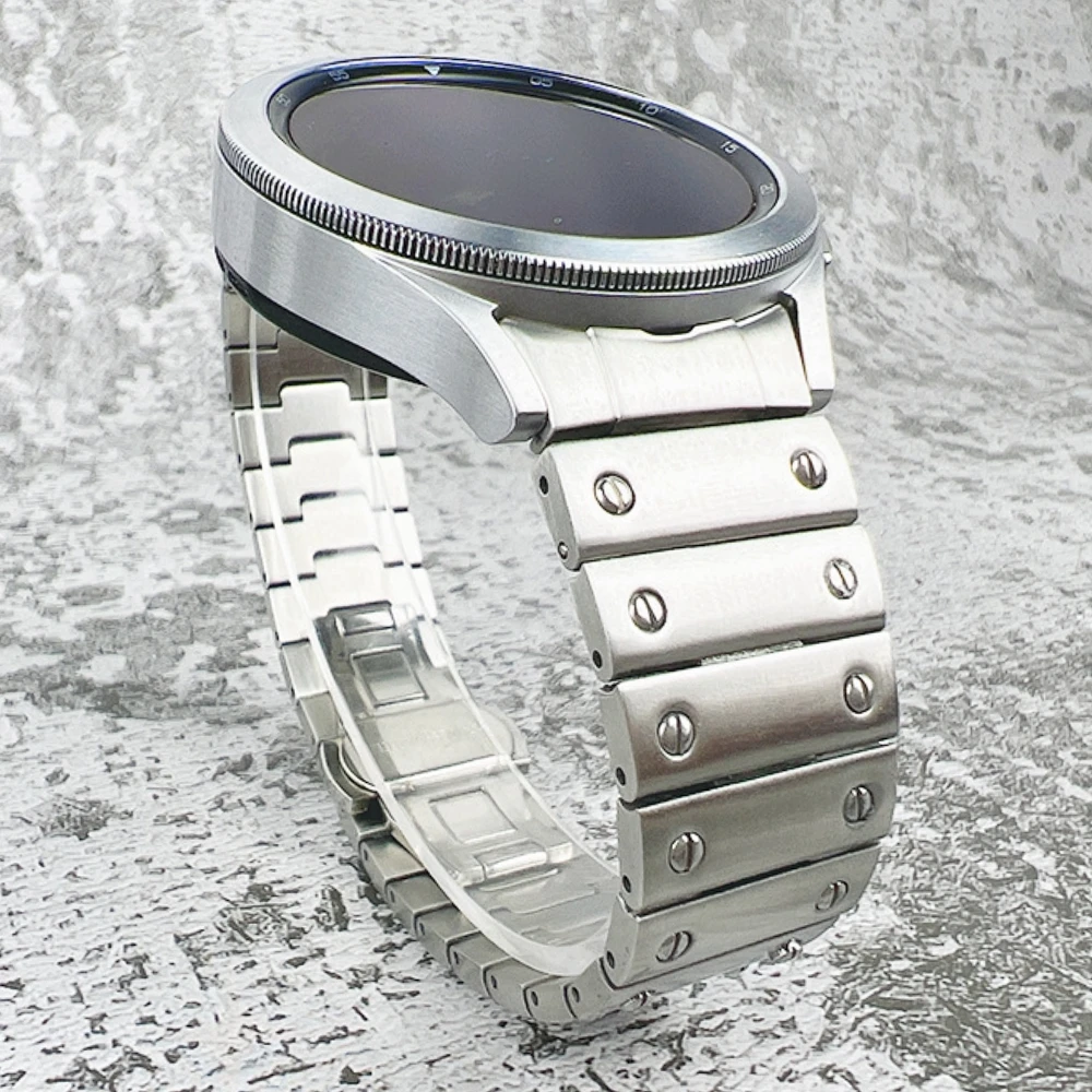 For Samsung Galaxy Watch4 40mm 44mm Curved Steel Band Watch4 Classic 42mm Correa galaxy watch 5 strap Metal Bracelet Accessories