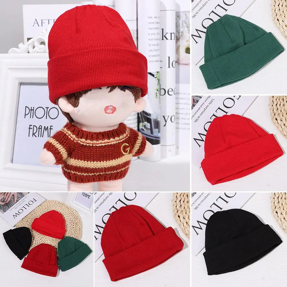 

Plush Doll Head Candy Color Cute Fashion Straw Hat 20cm Doll Hat Knitted Hat Animal Casual Hat Mini Caps
