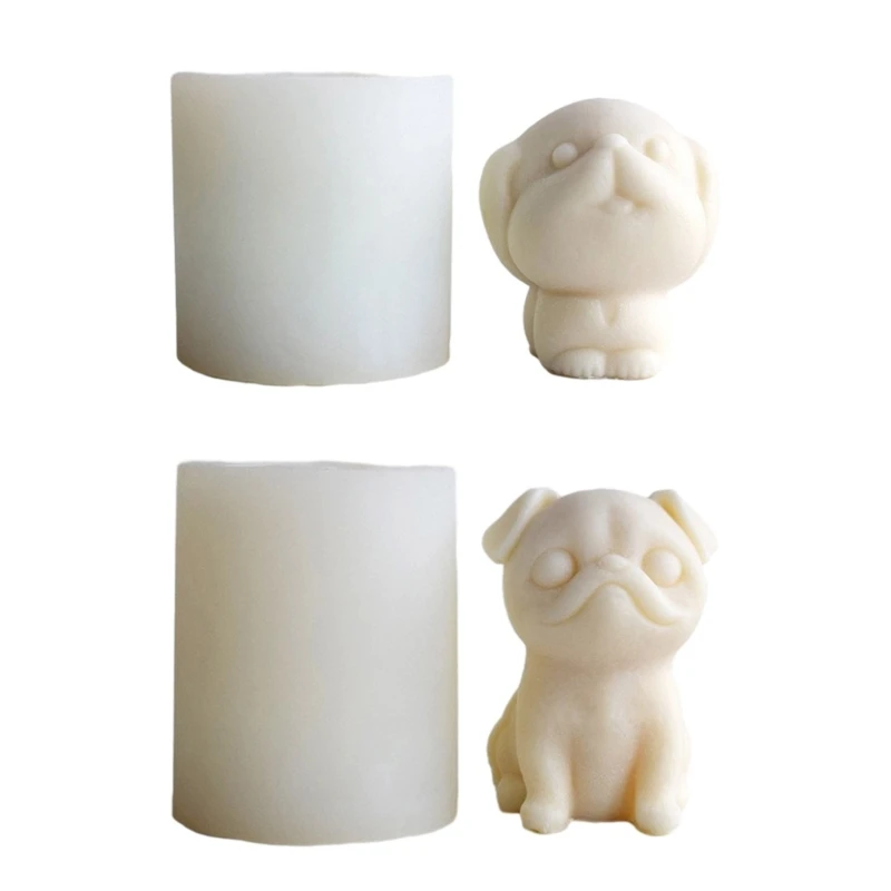 

Silicone Dog Candle Mold Birthdays Christmas Fragrant Gypsum Resin Ornaments Mold 3D Dog Aromatherapys Candle Molds DIY