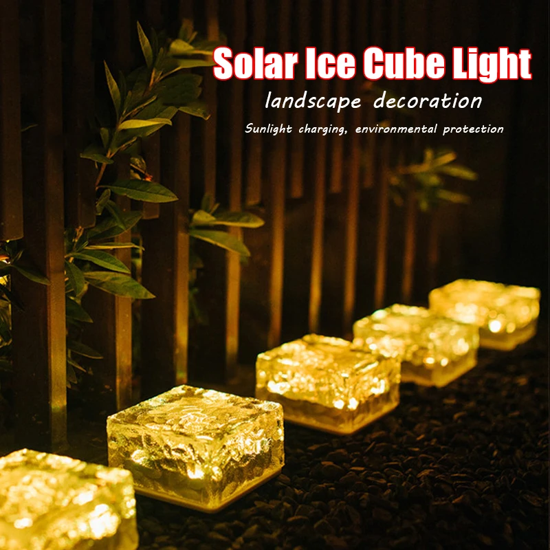 

Solar Christmas Decorative Ice Cube Lights Landscape Path Lights Outdoor Waterproof Lights for Outdoor Garden Patio Pathway
