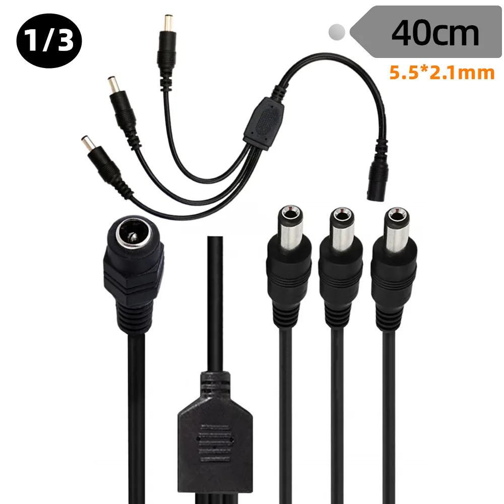 

DC power splitter cable 1 female to 3 male connecting cable for CCTV surveillance cameras and LED strips