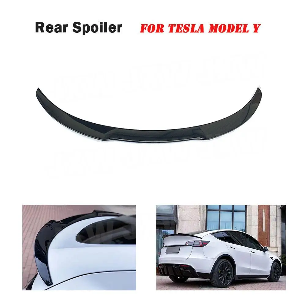 Carbon Fiber ABS Duckbill rear lip spoiler for Tesla Model Y 2021+ Rear Trunk Wing Spoiler Car Styling images - 6