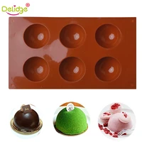 6 grid circular cake mold chocolate mould silicone diy dessert fruit sugar pudding making tray kitchen pastry baking tool