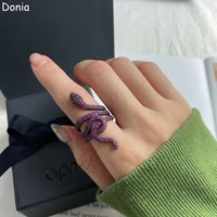 donia jewelry european and american fashion snake shaped copper micro inlaid zircon ring garland luxury ring