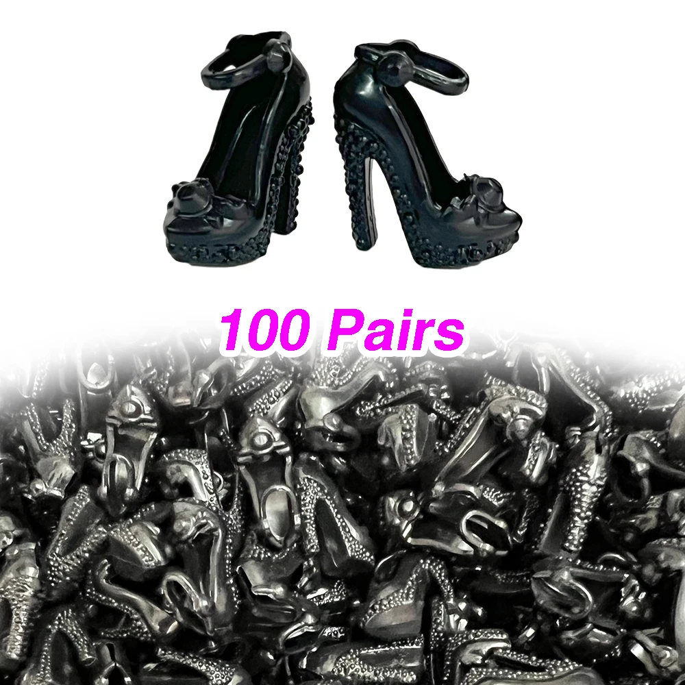 

NK 100 пар модная женская обувь Современные сандалии для куклы Барби черные каблуки 1/6 аксессуары для кукол Макияж игрушка оптовая продажа