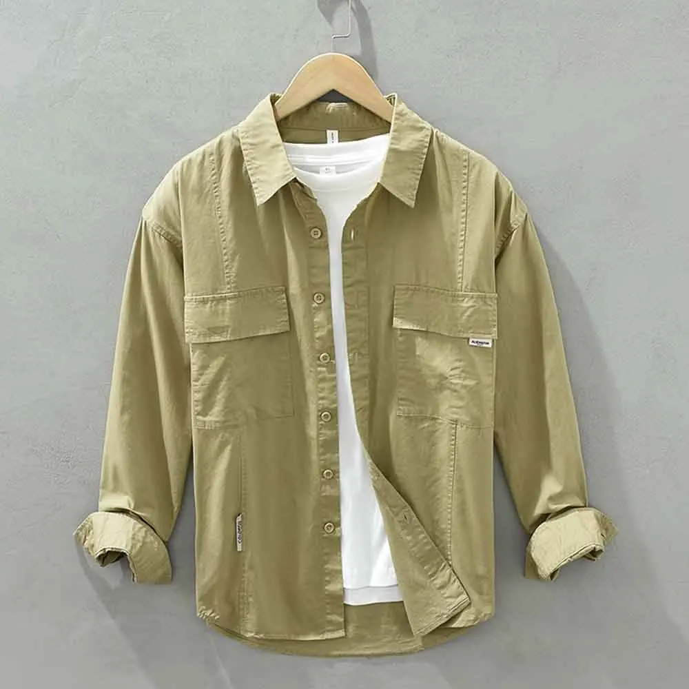 Oversize Long Sleeve Shirts Men Trendy All-match Causal Retro Chic Outerwear Male Classic Basic Daily Camisa