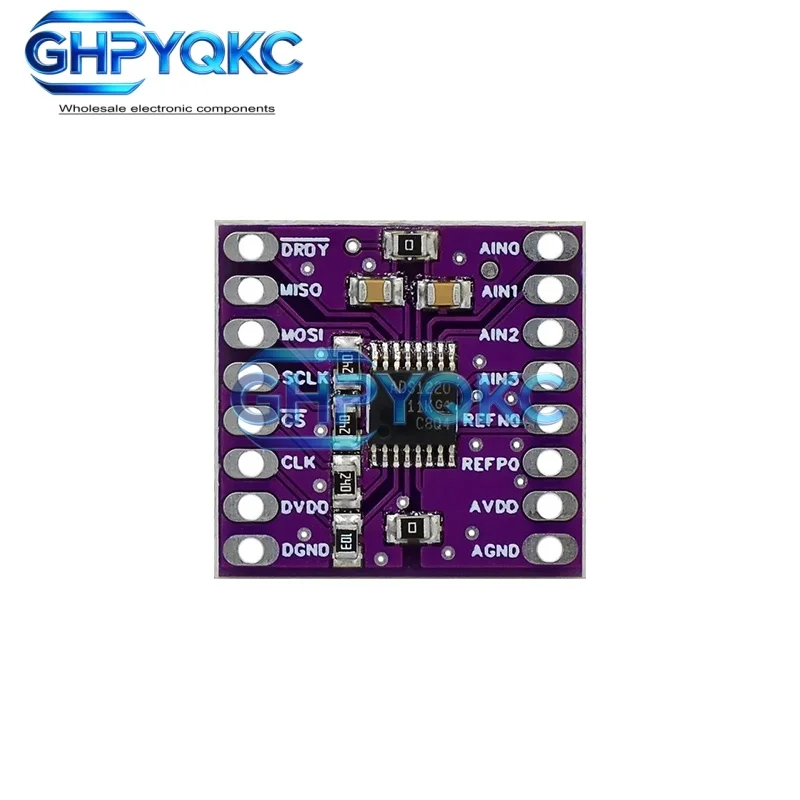 Фото GHPYQKC ADS1220 ADS1120 ADC 24-битный 16-битный модуль преобразователя I2C с низким энергопотреблением, 24-битный аналого-цифровой преобразователь для Arduino №3