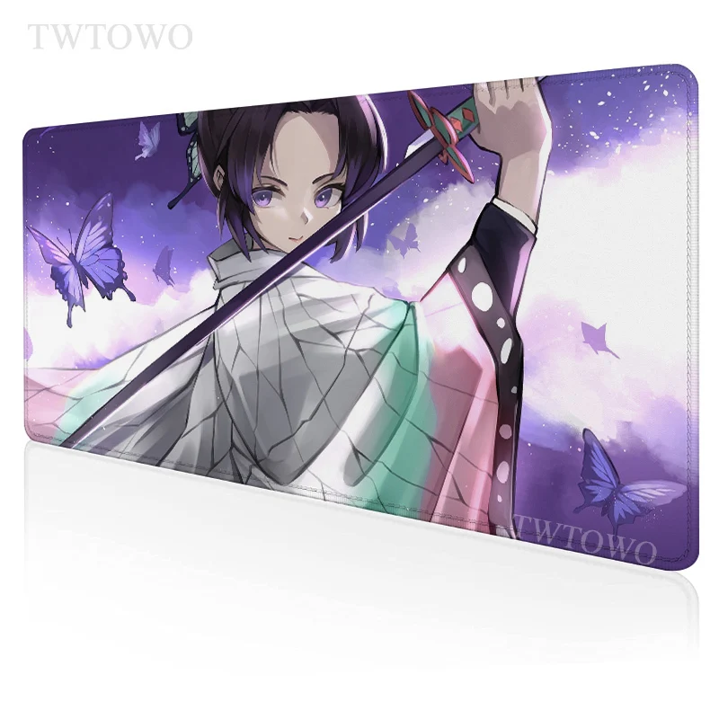 Anime Demon Slayer Kimetsu No Yaiba Kochou Shinobu Mouse Pad Gaming XL Large Mousepad XXL Desk Mats Natural Rubber Mice Pad