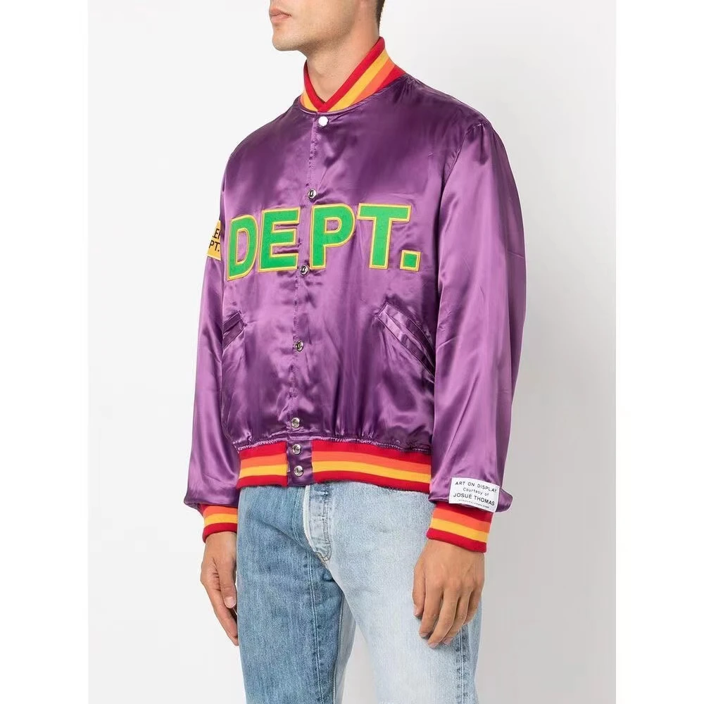 

Gary dep American baseball uniform for men and women retro embroidered bomber jacket loose tide brand spring and autumn jacket