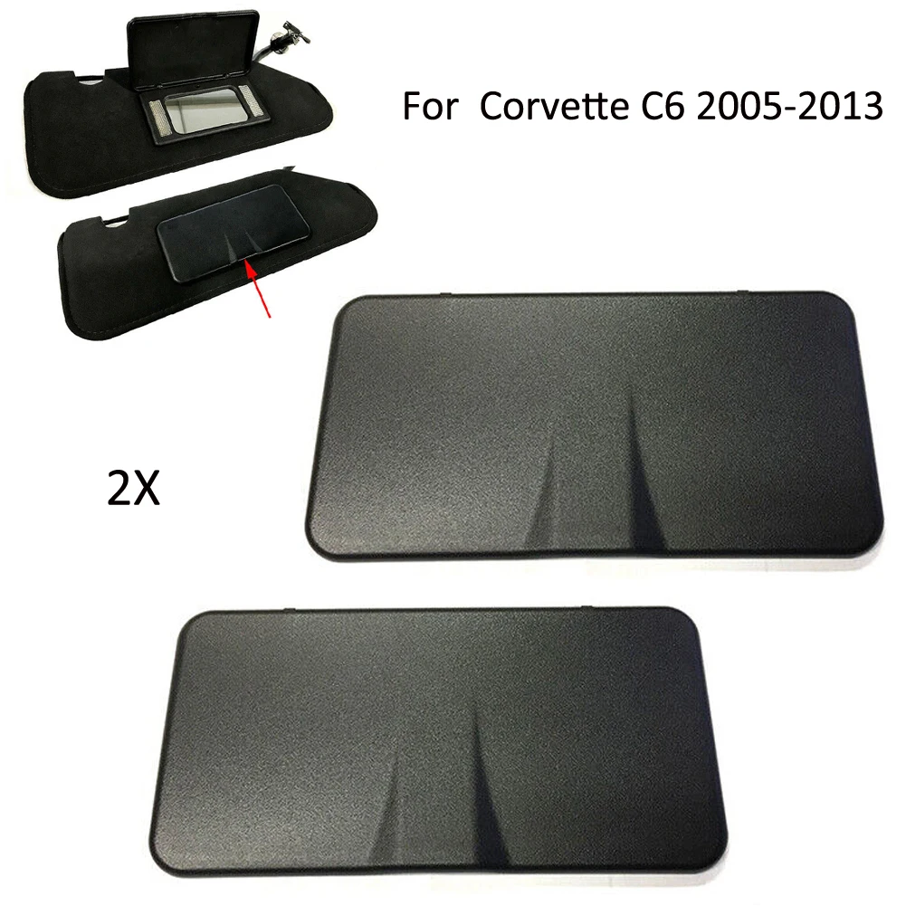 

2pcs Car Sun Visor Vanity Mirror Cover Replacement Lid For Corvette C6 2005-2013 Sun Visor Makeup Mirror Case 899267 Car Accesso