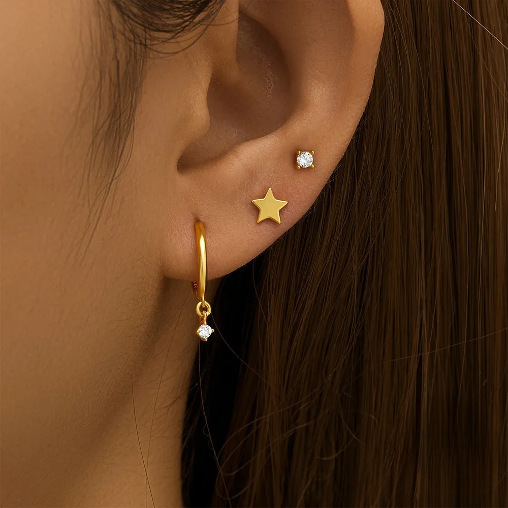 Шикарные гипоаллергенные циркониевые крошечные серьги-кольца маленькие