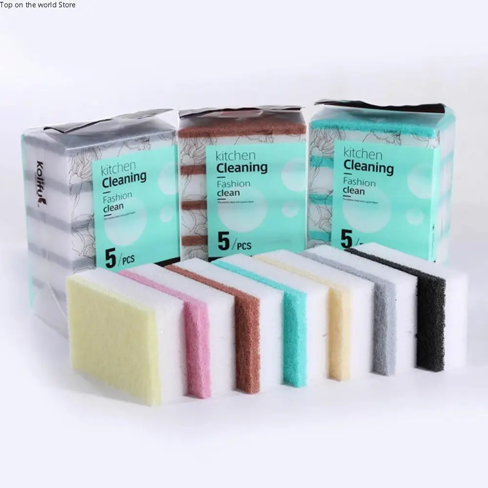 

5 шт., волшебная губка для мытья посуды