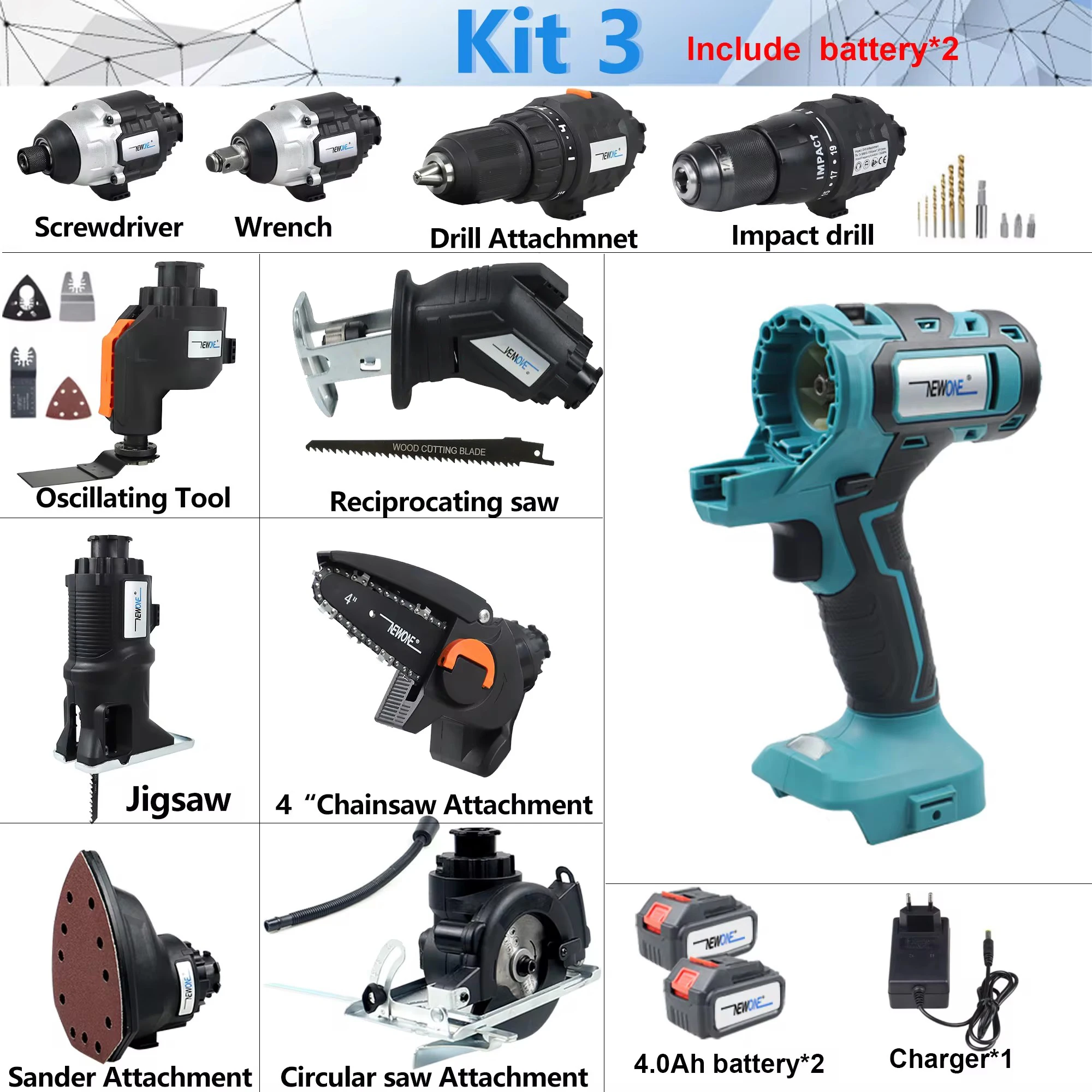 

Набор электроинструментов NEWONE 10 в 1
