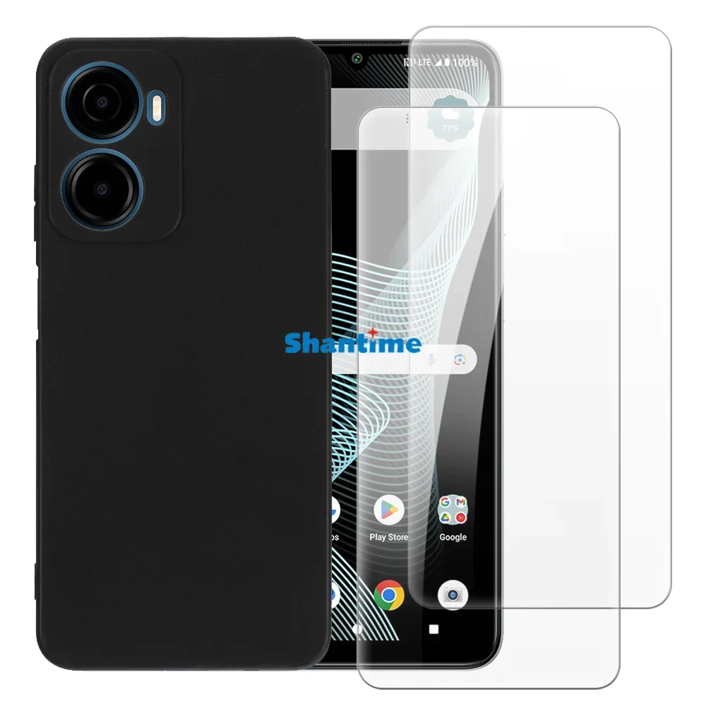 Мягкий чехол + 2 упаковки защитных пленок из закаленного стекла для AT&ampT Propel 5G/Cricket