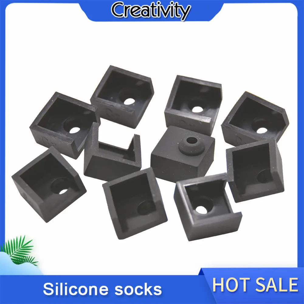3/5PC MK8 Silicone Sock Upgrade For Cover Aluminum Block MK7/MK8 Silicone Case Sleeve Use 3D Printer Ender 3 CR10S Hotend Heater