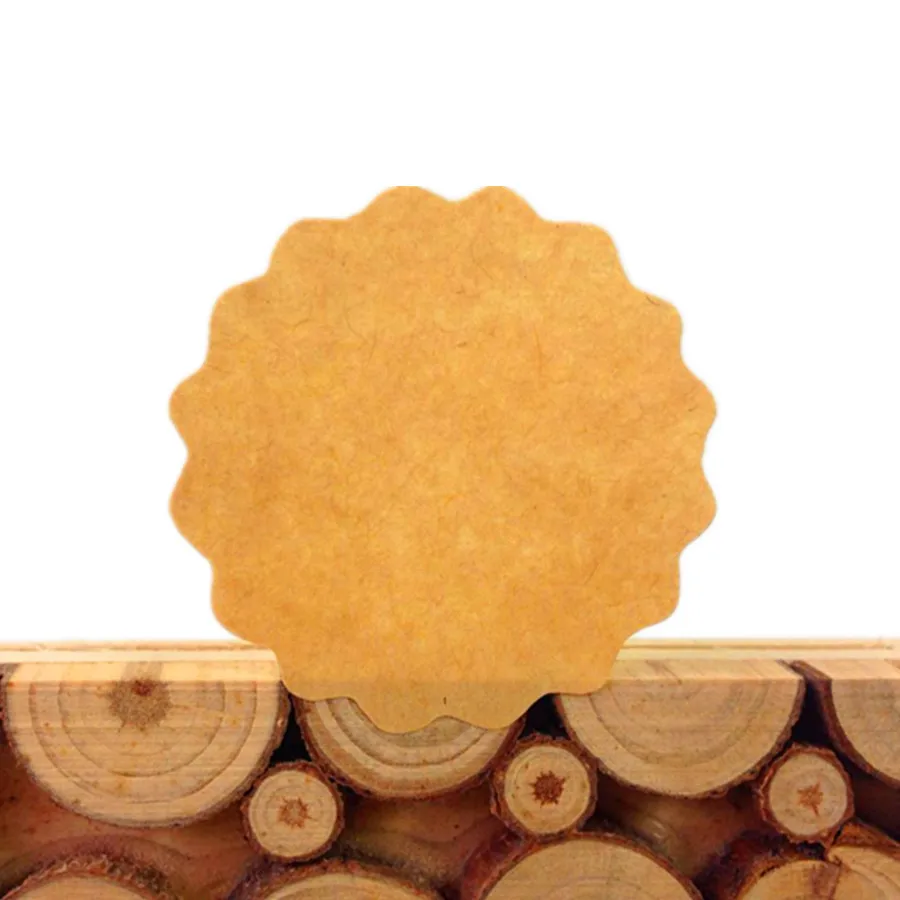 

100pcs/lot New Vintage Round Flower design Craft Blank DIY Sealing sticker Funny note Baking Decoration Christmas Kraft label