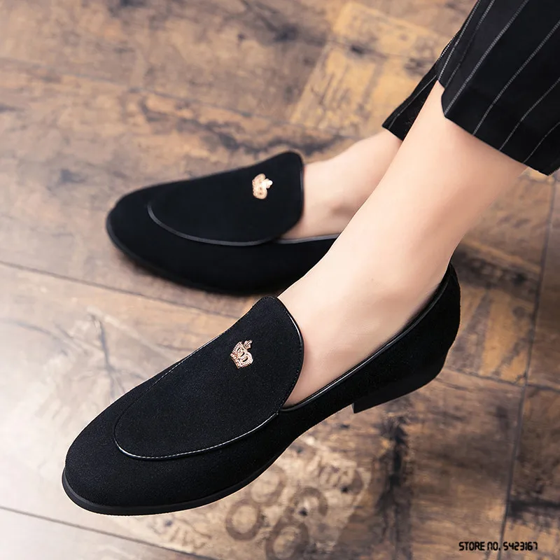 Luxury Designer New Pointed Suede Metal Crown Oxford Shoes For Mens Formal Wedding Prom Dress Homecoming Sapatos Tenis Masculino |