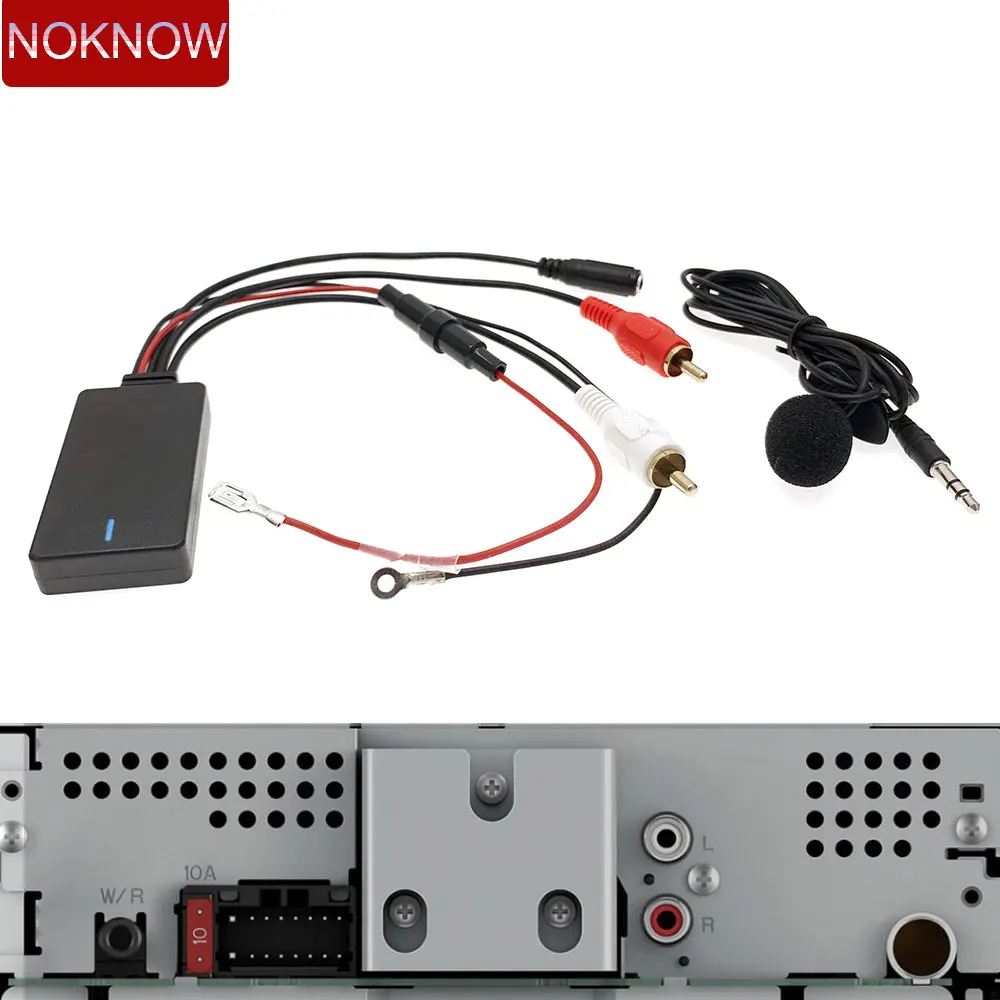 

Universal Car Bluetooth 5.0 Handsfree Microphone AUX 2 RCA Cable Adapter for Pioneer Sony Truck Auto Speaker Radio Stereo Audio