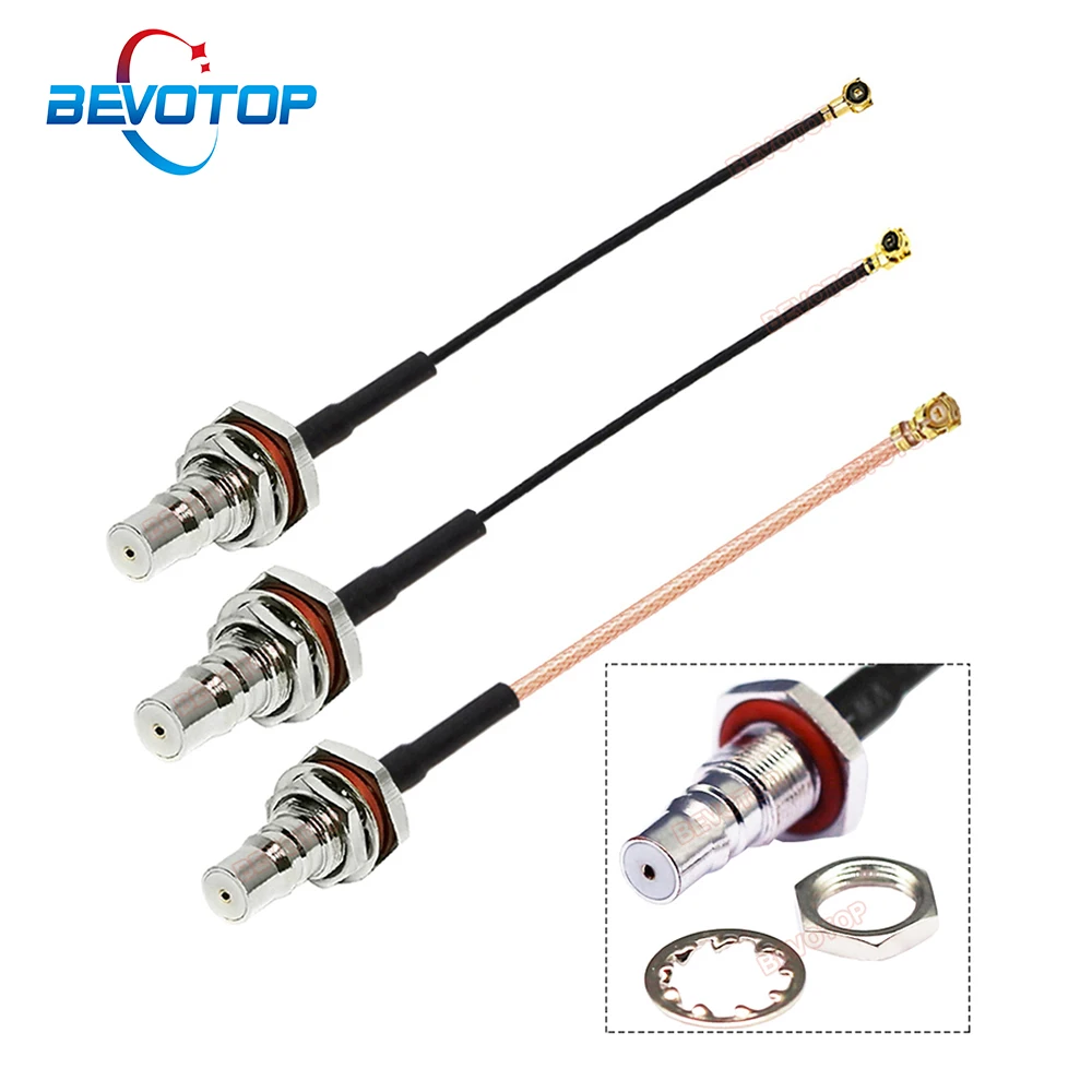 Новинка 2023, Женский Разъем QMA к U.fl IPEX1/ IPEX4 (MHF4), Женский Разъем RF1.13/RG178, перемычка с отверстием BEVOTOP