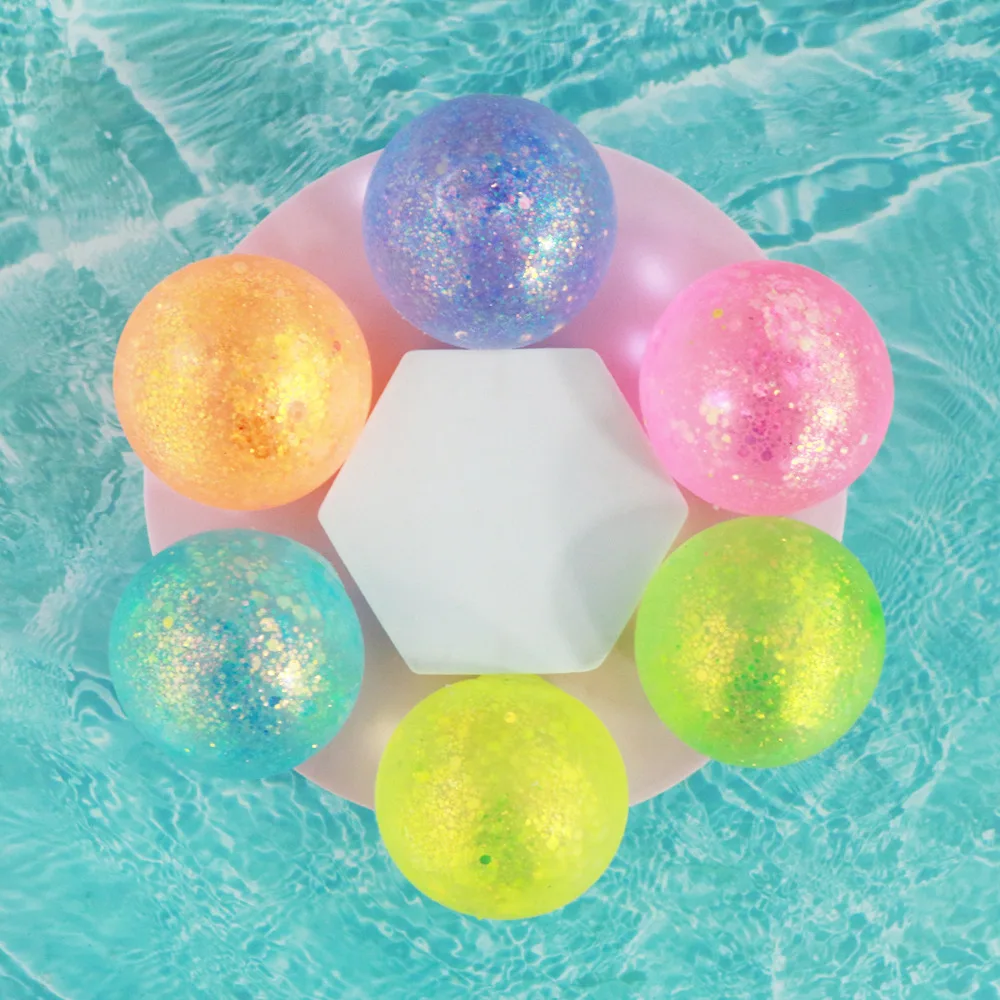 

LUCKKIN New novelty toy maltose Glittter Squeeze ball squishy stretch elastic Sequin Shinny ball soft fidget sensory toy