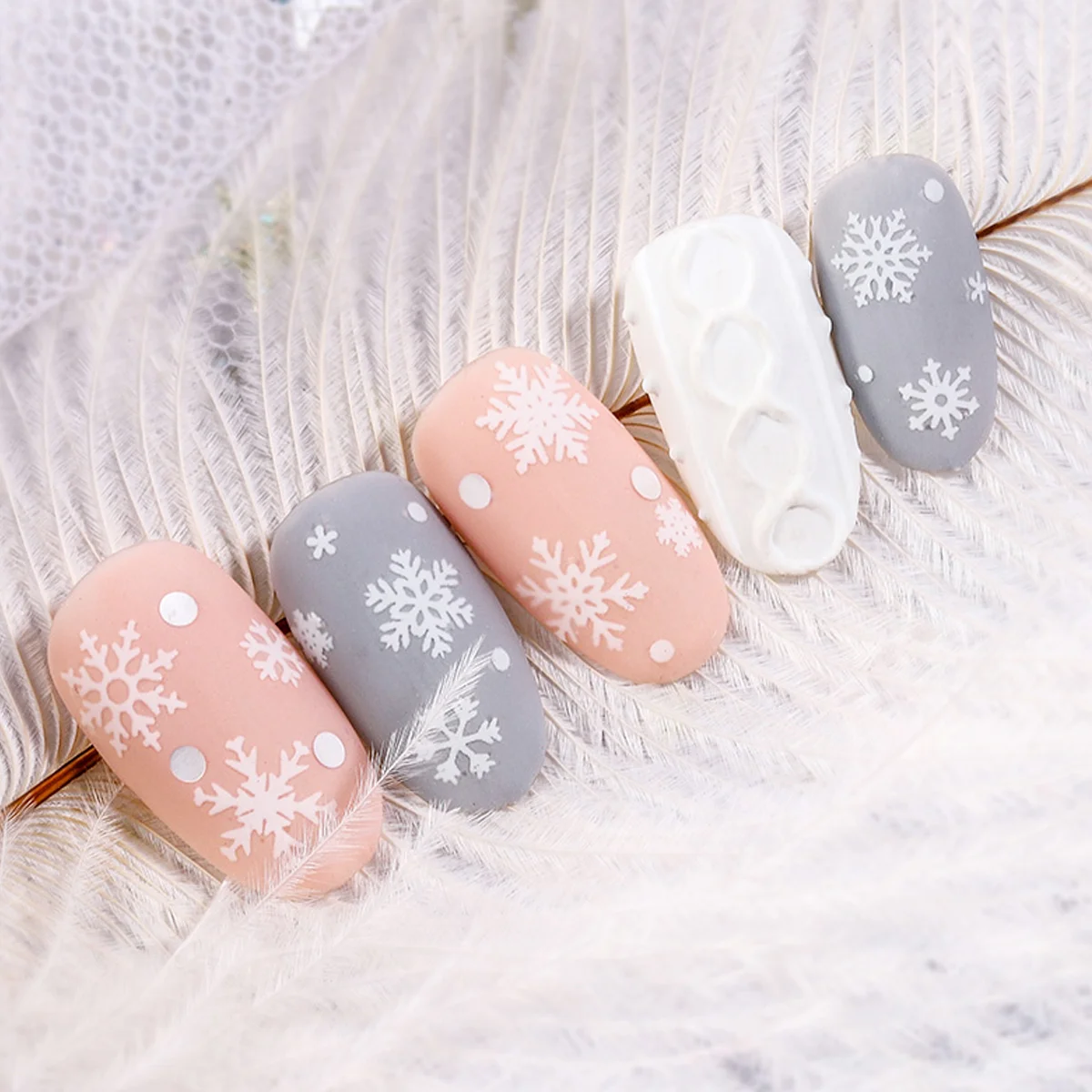 

30 Sheets Snowflake Pattern Nail Stickers, Self- adhesive Nail Decals for Fingernail and Toenail for Winter Holiday