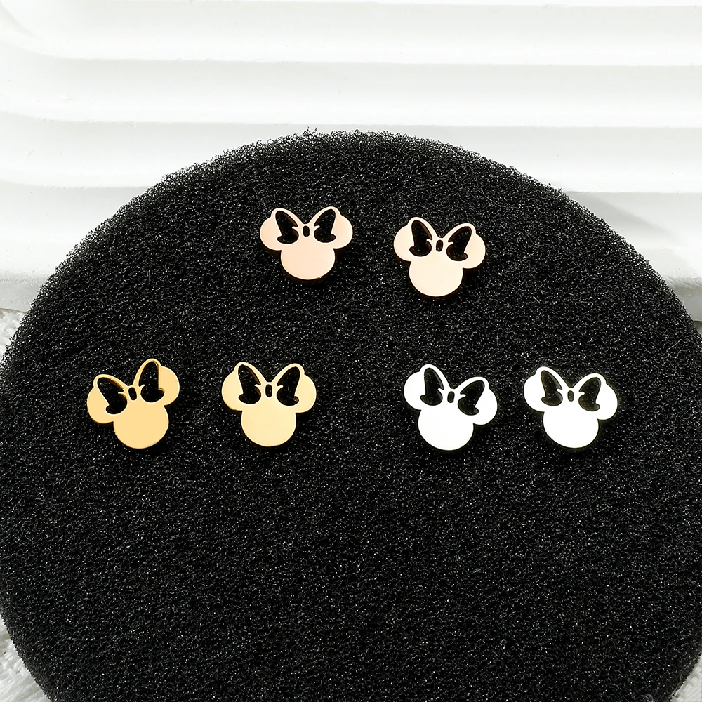 

Disney Collection Mickey Mouse Charms Earrings Cartoon Cute Minnie Mouse Stainless Steel Earrings for Women Jewelry Accessories