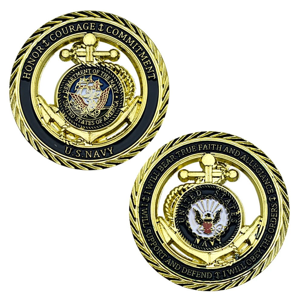 Памятная монета США металлическая ажурная для поклонников чести и мужества