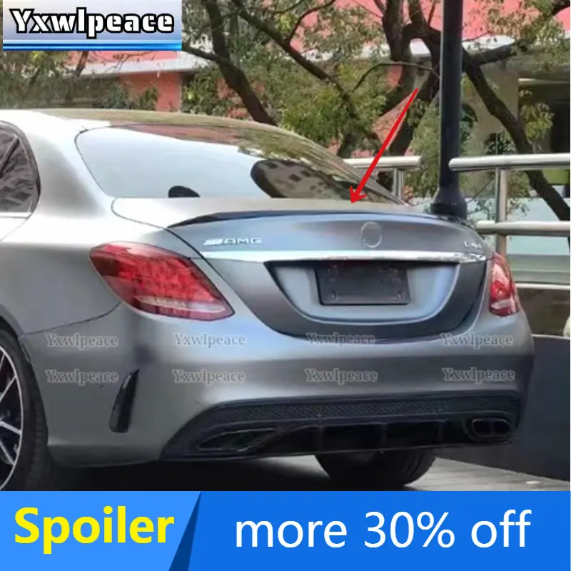 

For Mercedes W205 2015 2016 2017 2018 2019 Spoiler C180 200 260 C63 Style ABS Material Primer Color Rear Trunk Lip Spoiler Wing