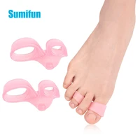 2pcs silicone toe spreader separator bunion hallux valgus corrector thumb finger correction straightener pink foot care tool