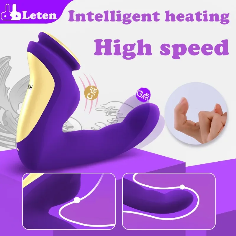 Leten Tickling G-spot Отопление Фаллоимитатор Палец Вибратор Высокоскоростной Женский