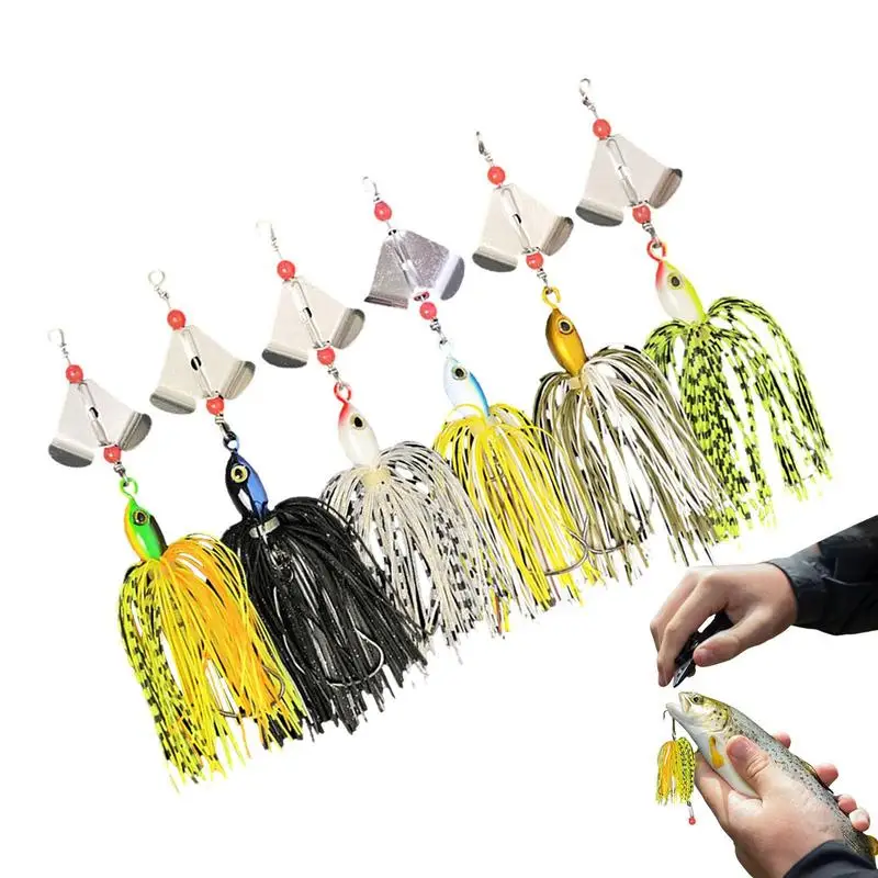 

Spinnerbait Fishing Lures 6pcs Spinnerbait Lures Bass Kit Jig Spinner Baits Multicolor Swimbaits For Freshwater Saltwater