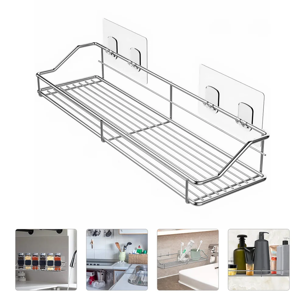 

1 Pc Storage Rack Useful Fine Good Durable Bathroom Storage Rack Wall-mounted Rack