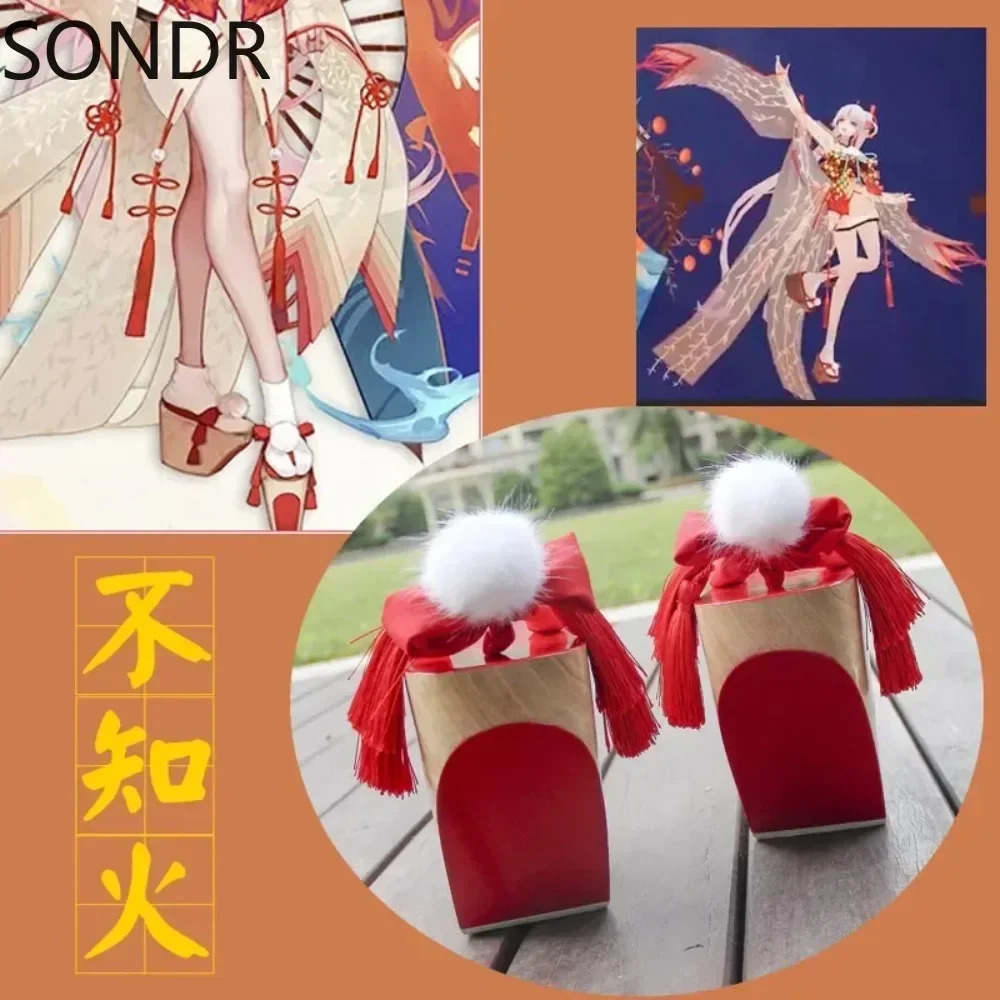 Деревянные японские сабо GETA Bidentate ONMYOUJI SSR Shiranui шлепанцы деревянные сандалии обувь
