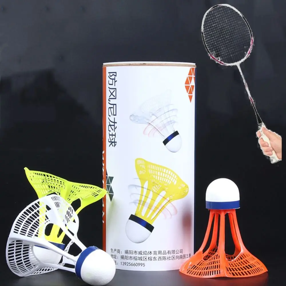 

3PCS Nylon Sport Supplies Multicolor Outdoor Windproof Badminton Wind Resistance Training Accessoires Shuttlecock Ball