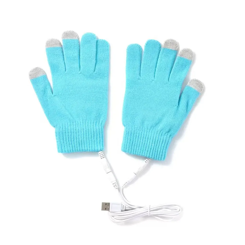 

1 пара, мужские перчатки с подогревом через USB, перчатки для смартфона, теплые перчатки для холодной зимы, вязаные перчатки для домашнего офи...